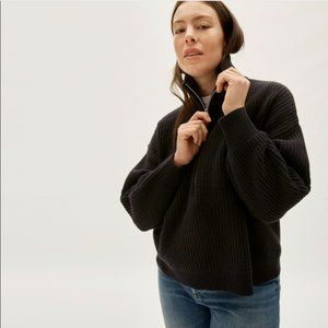 Everlane The Felted Merino Half Zip Wool Sweater